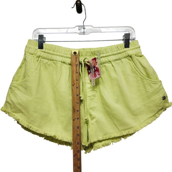 Roxy Womens Margarita Fringe Hem Shorts Size L Green Lightweight - Picture 3 of 6
